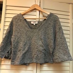 DEREK LAM 10 CROSBY Knit Heather Grey Top